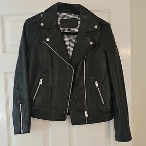 Classic Black Real Leather Moto Jacket